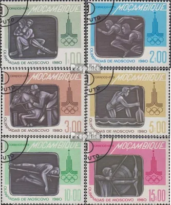 Produktbild von Briefmarken Mosambik 1979 Mi 687-692 (kompl.Ausg.) gestempelt Olympische Sommerspiele 80