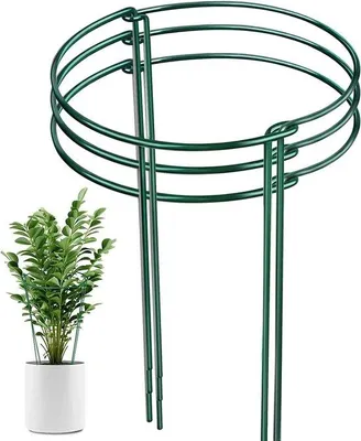 Produktbild von Famanu Pflanzenstützen Halbrunde Pflanzenstützringkäfige - 3 Stück, 25 x 40 cm