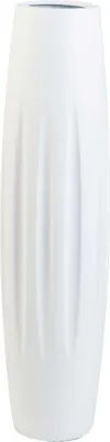 Produktbild von VIVANNO Bodenvase Fiberglas VERTIGA Säule, Sturmweiß matt mit Muster - 20x80 cm