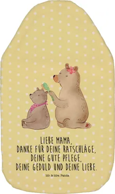 Produktbild von Mr. & Mrs. Panda Wärmflasche Bär Kind - Gelb Pastell - Geschenk, Muttertag, Familie, Mama, Wärmflaschen, Kuschelwärmflasche, mit Bezug, Bären, Wärmekissen, gummi