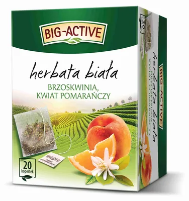 Obrázek produktu pro Big-Active Herbata Biała Brzoskwinia Pomarańcza - 20 saszetek