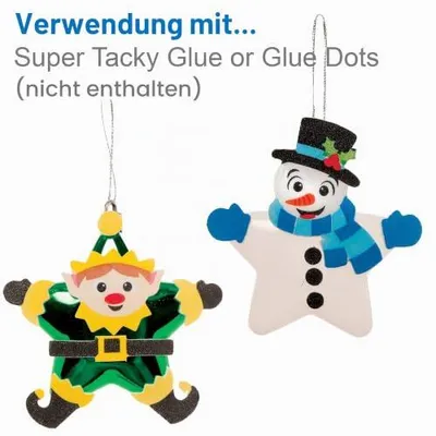 Produktbild von Baker Ross Weihnachtsstern Bastelset 6 Stück, Dekoration für Kinder, Basteln
