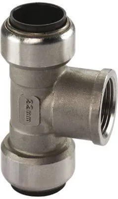 Produktbild von Edelstahl Steckfitting Tectite T-Stück Innengewinde 35 mm - 1/2' - 35 mm DVGW
