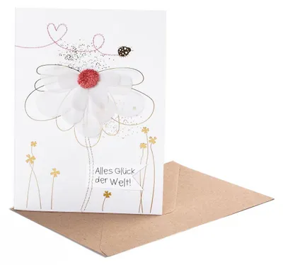 Produktbild von Wunschblumenkarte "Alles Glück der Welt"