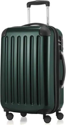Imagen del producto de Silecomplaza Alex - Maleta de mano, 55x38x23 cm, 42 L, con cerradura TSA, maleta rígida extensible fabricada en PC ABS, 3,2 kg, con 4 ruedas dobles, color verde oscuro