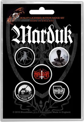 Image de Marduk - Badge "Panzer Division" Pack de 5 - Métal, plastique RO7334 (Taille unique) (Noir/Blanc/Rouge)