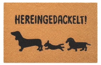 Produktbild von Relaxdays Fußmatte Kokos 60x40, Türvorleger hereingedackelt, rutschfest, wetterfest, Fußabstreifer innen & außen, natur