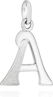 Produktbild von Kettenanhänger A Buchstabe 925 Silber teilmatt rhod. 15x12mm Alphabet Amulett