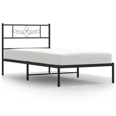 Obrázek produktu pro vidaXL Postel s čelem kovová černá 90x190 cm