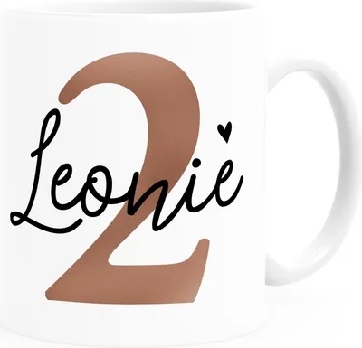 Produktbild von Kinder-Tasse Kunststoff Baby personalisierbar mit Namen Alter 1-3 für Kinder Jungen Mädchen SpecialMe® 2 Jahr weiß Kunstoff-Tasse