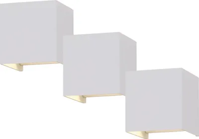 Produktbild von 3er Set LED Wandlampe Up&Down Strahler, weiß, IP65, L 10 cm