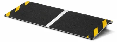 Produktbild von Wiltec Rollstuhlrampe Alu 800 x 250 x 21 mm, Türschwellenrampe bis 40 mm Stufenhöhe und 363 kg Traglast, rutschfeste Bordsteinrampe für Rollstuhl und Rollator