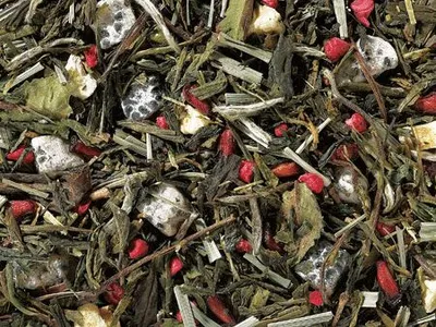 Produktbild von 1 kg  Premiumteemisch. Grü./Weiß. Tee Granatapfel Drachenfrucht aromatisiert