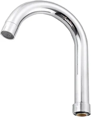 Produktbild von INF Edelstahl Wasserhahn Auslaufrohr - Kleiner Bogen mit Messingkappe