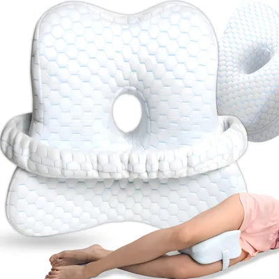Produktbild von Orthopädisches Kniekissen für Seitenschläfer, Memory-Schaum, ergonomisch, atmungsaktiv, Besseren Schlaf und Druckentlastung bei Knie und Rücken Retoo