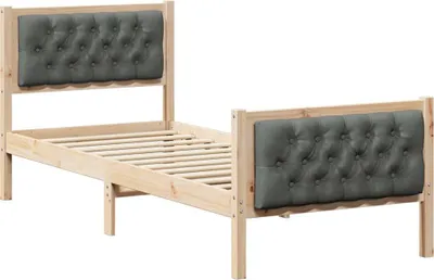Produktbild von vidaXL Bettrahmen Dunkelgrau 75 x 190 cm Massives Kiefernholz