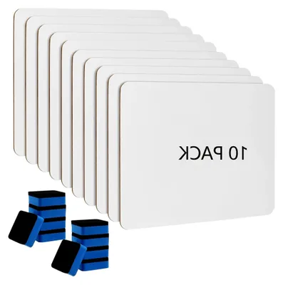 Produktbild von Mini-Whiteboard, 22,9 x 30,5 cm, doppelseitig, trocken abwischbar, inklusive 10 Radiergummis