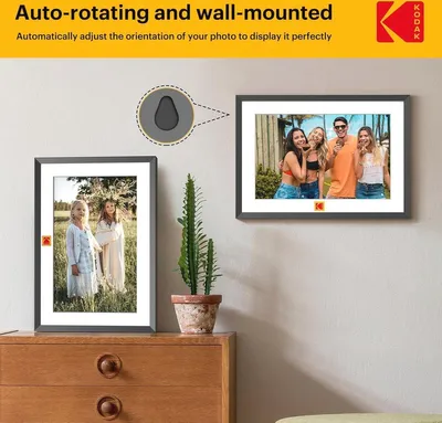 Digitale Bilderrahmen 10 Zoll HD mit WiFi und Touchscreen - Smarter Bilderrahmen mit 32GB Speicher für Fotos, Videos und
