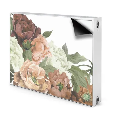 Produktbild von Magnet Heizkörperverkleidung Heizkörper-Abdeckung Heizung Heizkörper 110x60 cm  - Vintage, Pfingstrosen