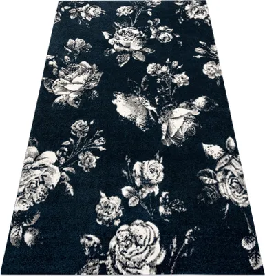 Zdjęcie produktu dla Dywan GNAB 60642734 Kwiaty róże granat / biały niebieski 140x200 cm