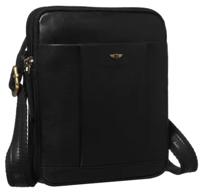 Obrázek produktu pro Peterson pánská kožená crossbody taška černá 20x16 cm
