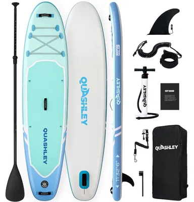 Produktbild von Aufblasbares Paddleboard, tragbares Design, komplettes Zubehörset, Blau