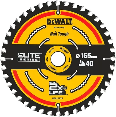 Produktbild von DeWALT Kreissägeblatt ELITEseries 165x20mm 24/40WZ, Handkreissägeblatt für Holz, Universalschnitte Ausführung:40 WZ
