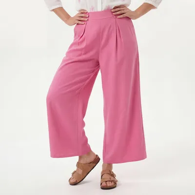 Produktbild von Culotte leichte Sommerhose Wide Leg Palazzo 40 42 44 mit Bundfalten für Damen