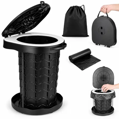 Immagine prodotto di Omgoods - Toilette da campeggio pieghevole con coperchio