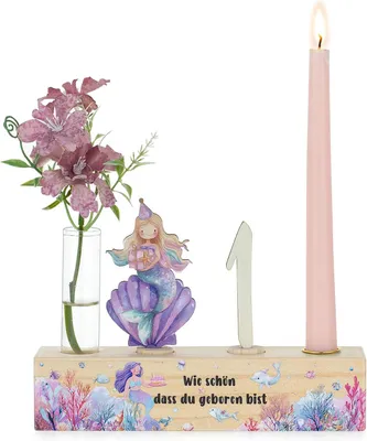 Imagen del producto de Decoración para fiesta de cumpleaños temática de sirena, ideal para una niña
