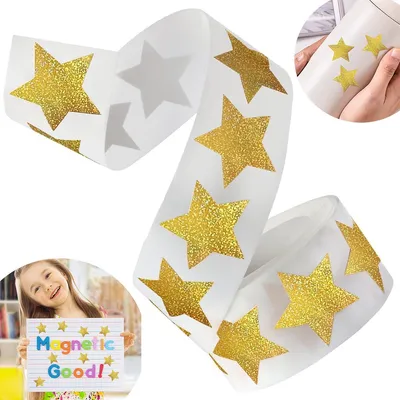 Produktbild von Goldene Stern Aufkleber für Weihnachten – 2 Rollen à 500 Stück, selbstklebend für Scrapbooking, Geschenkdekoration und Briefumschläge
