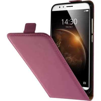 Produktbild von PhoneNatic Kunst-Lederhülle kompatibel mit Huawei G8 - Flip-Case pink + 2 Schutzfolien
