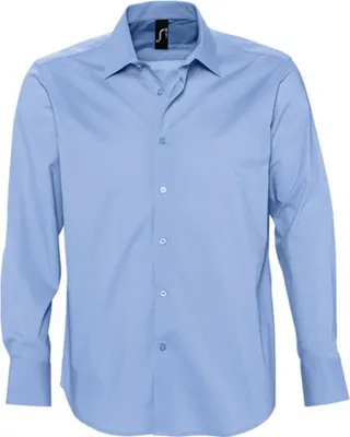Image de SOLS Chemise de travail homme Brighton, manches longues PC337 (M) (Bleu ciel)