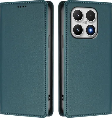 Produktbild von Handyhülle für Xiaomi 17, Kunstleder Klapphülle Stoßfeste Magnetische Hülle mit Ständer Grün