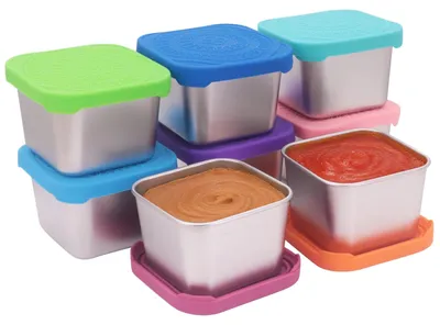 Immagine prodotto di Omgoods - Set di 8 contenitori per snack per bambini - Contenitori per snack a prova di perdite