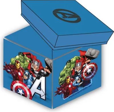 Immagine prodotto di Cubo e sgabello portaoggetti 2 in 1 - Avengers