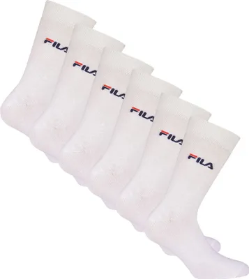 Produktbild von FILA Unisex Socken, 6er Pack - Strümpfe, Street, Lifesyle, Sport (2x 3 Paar) Weiß 43-46