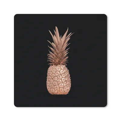 Produktbild von MuchoWow® Mauspad Mousepad Ananas - Gold - Rosa 20x20 cm - Mousepads - Maus Mat - Pad - Mausunterlage - Desk Mat - Bureauartikeln