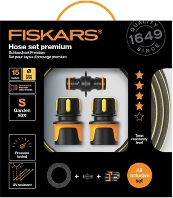 Obrázek produktu pro Fiskars Premium Sada Zavlažovací Hadice 3/8 15 M Se Spojkami 1027101