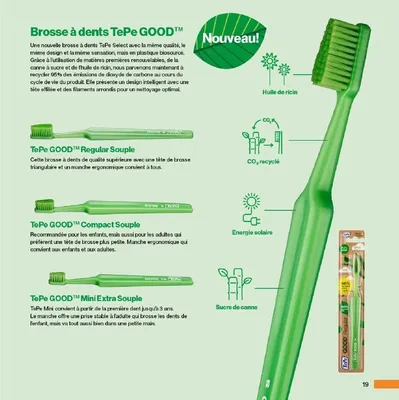 Produktbild von TePe The Good Regular Line Reliable Environmentally Friendly Toothbrushes for Adults Assorted
