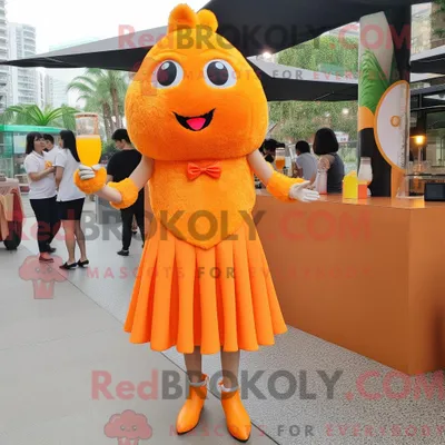 Produktbild von Maskottchenkostüm REDBROKOLY Orange gebratener Reis mit Cocktailkleid und Fußpolstern