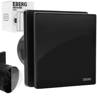Imagen del producto de EBERG EVO B 100 T: Ventilador de extracción para baño, 100 mm, con temporizador y válvula antirretorno, color