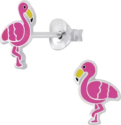 Produktbild von Kinderohrstecker: Mädchen Ohrringe Silber „Flamingo“