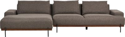 BELIANI Pravá rohová látková pohovka béžová látka kovové nohy 3 místa minimalistický styl