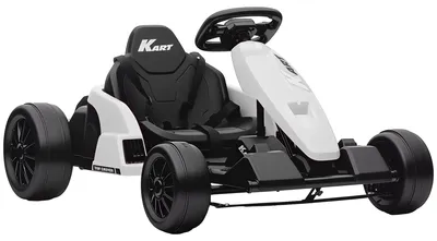 Produktbild von 24V Elektro Go-Kart für Kinder, Drift-Kart mit 2 Motoren und Drift-Funktion, bis 18 km/h, verstellbarer Sitz, Weiß