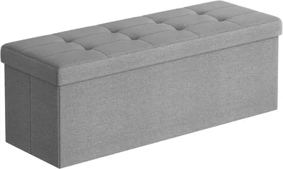 Produktbild von Sitzbank mit Stauraum 110cm Faltbar Hellgrau