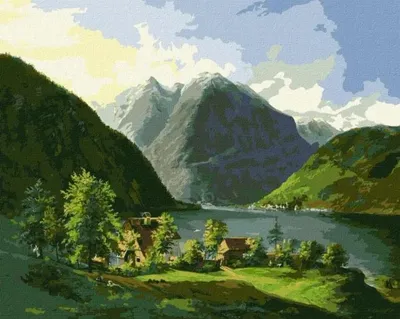 Obrázok produktu pre Maľovanie podľa čísel – Krajina s jazerom 40 x 50 cm – Ideyka