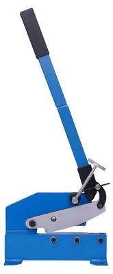 Immagine prodotto di Cesoie manuali per lamiera da 20 cm - Cesoie da banco per metallo - Tagliano fino a 6 mm - Lama Acciaio al carbonio - Leva a molla con impugnatura in gomma - Blu
