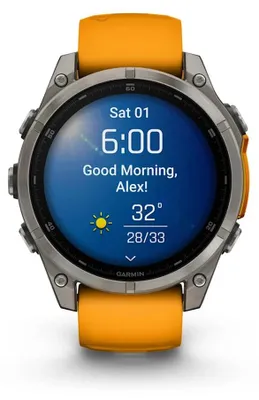 Produktbild von Garmin fenix 8, 3,56 cm (1.4"), AMOLED, Touchscreen, 32 GB, WLAN, GPS