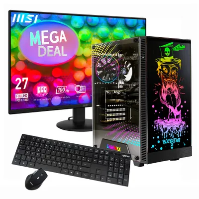 Produktbild von GAMEMAX Multimedia-PC MegaDeal Rockstar Komplett-SET AMD Ryzen 7 5700G 16GB RAM 1TB SSD Radeon Graphics WIN11 + MSI PRO MP272L LCD-Monitor, 68,6cm 27"